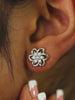 0.5 Carat Flower Design American Diamond 925 Sterling Silver Studs Earrings For Women