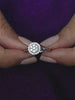 CLUSTER RING DIAMOND LOOK 925 SILVER RING FOR WOMEN