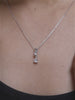 SOLITAIRE DROP PENDANT WITH PURE SILVER 18" CHAIN FOR WOMEN-5