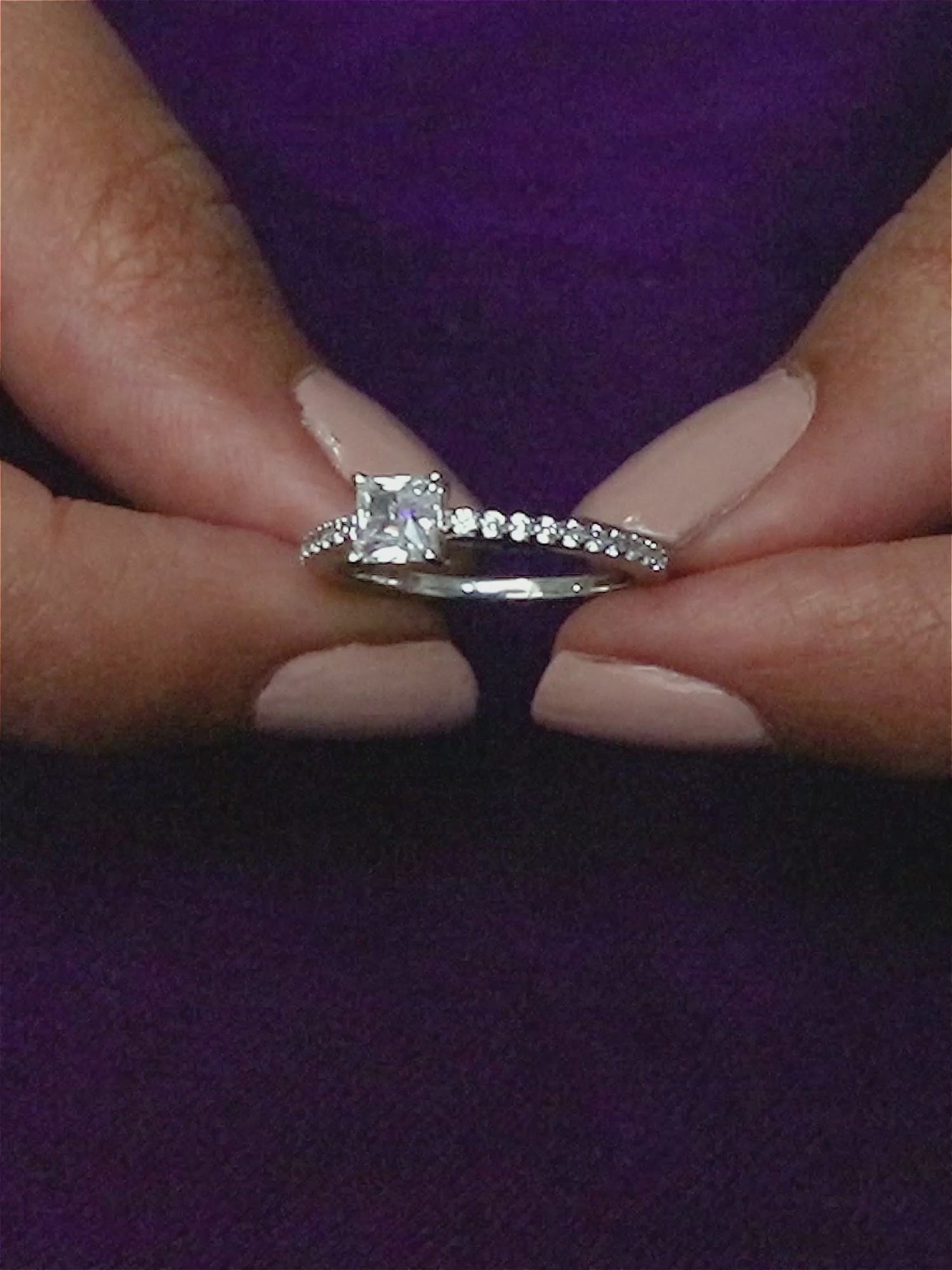 ORNATE JEWELS 1.5 CARAT  PRINCESS CUT AMERICAN DAIMOND RING