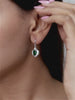 Heart Shaped Green Emerald 925 Silver Dangle Earrings For Women