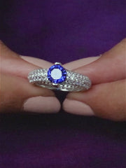 1 Carat Ornate Blue Sapphire Solitaire Ring For Women-4