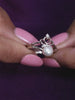 REAL FRESHWATER PEARL HEART SOLITAIRE RING IN 925 SILVER