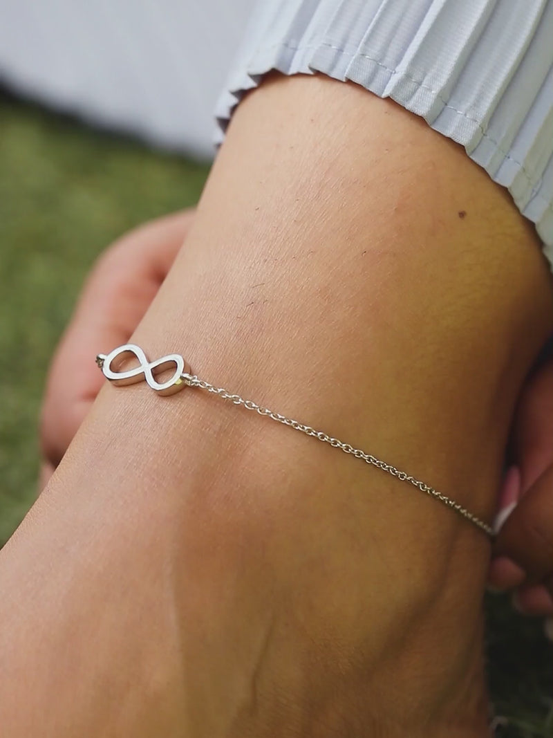 PLAIN INFINITY SILVER ANKLET