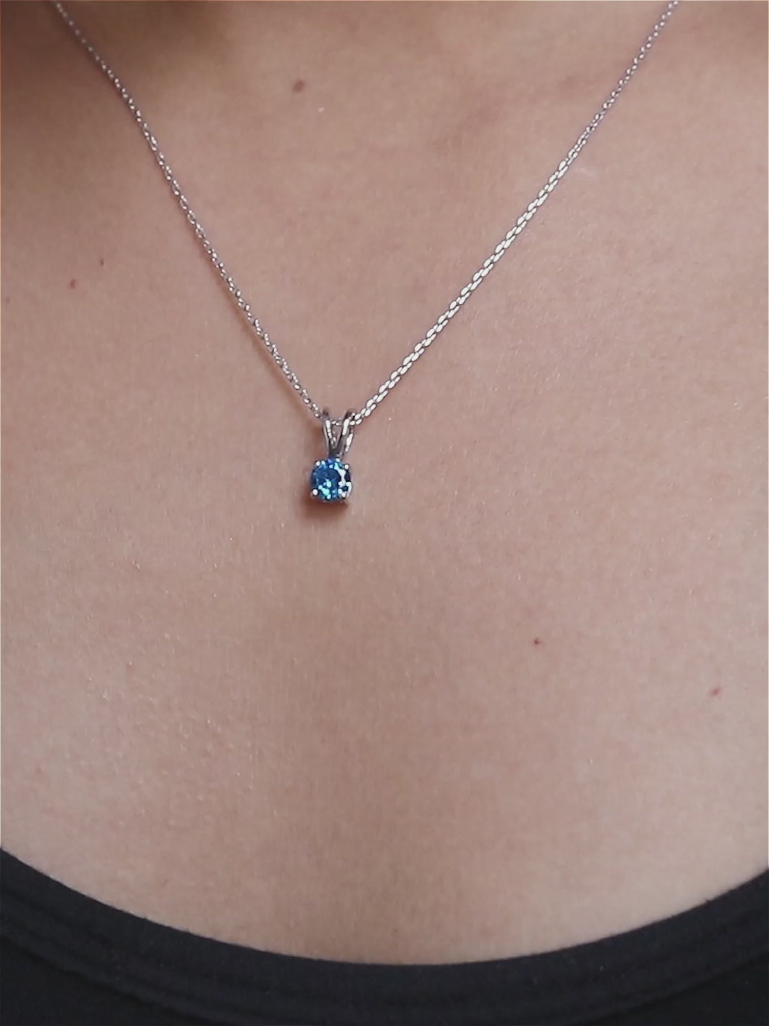 BLUE TOPAZ PURE SILVER PENDANT NECKLACE WITH CHAIN FOR WOMEN-3