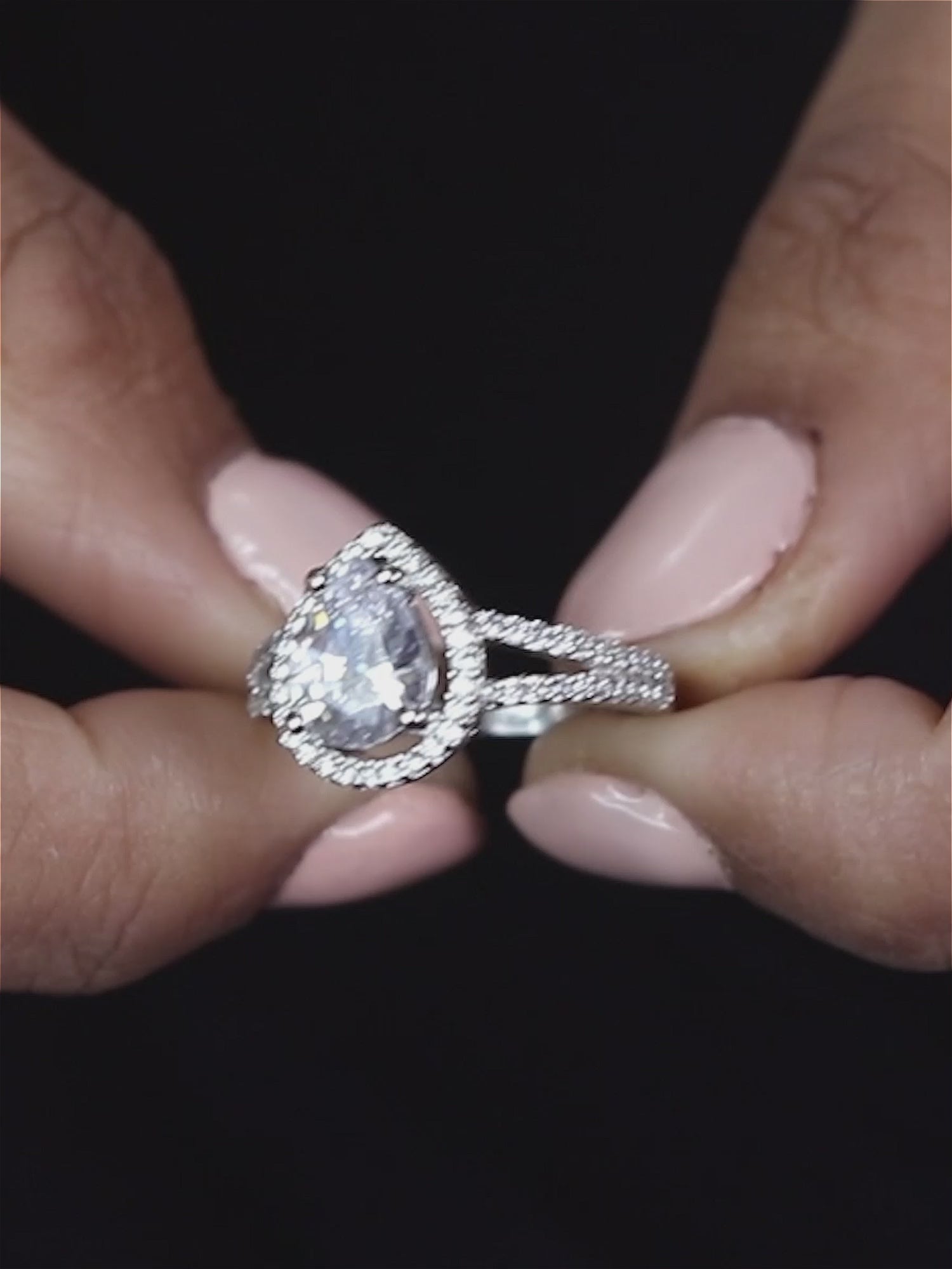 PEAR SHAPE 1.5 CARAT AMERICAN DIAMOND WOMENS RING