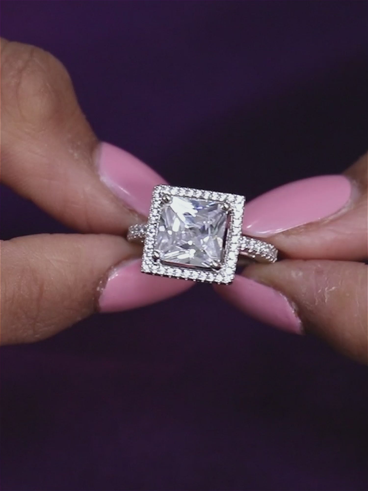 Princess Cut 3.5 Carat American Diamond Party Ring