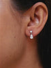 0.50 CARAT SOLITAIRE TEARDROP SHAPE PURE SILVER EARRINGS FOR WOMEN