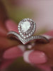 2.5 Carat American Diamond And Pure 925 Sterling Silver Tear Drop Ring For Women