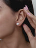 7.5 Mm White Freshwater Pearl Stud 925 Silver Earrings