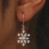 SNOWFLAKE AMERICAN DIAMOND SILVER EAR DANGLERS FOR GIRLS