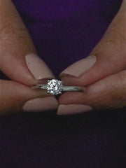 Ornate Jewels 0.8 Carat American Diamond Solitaire Ring