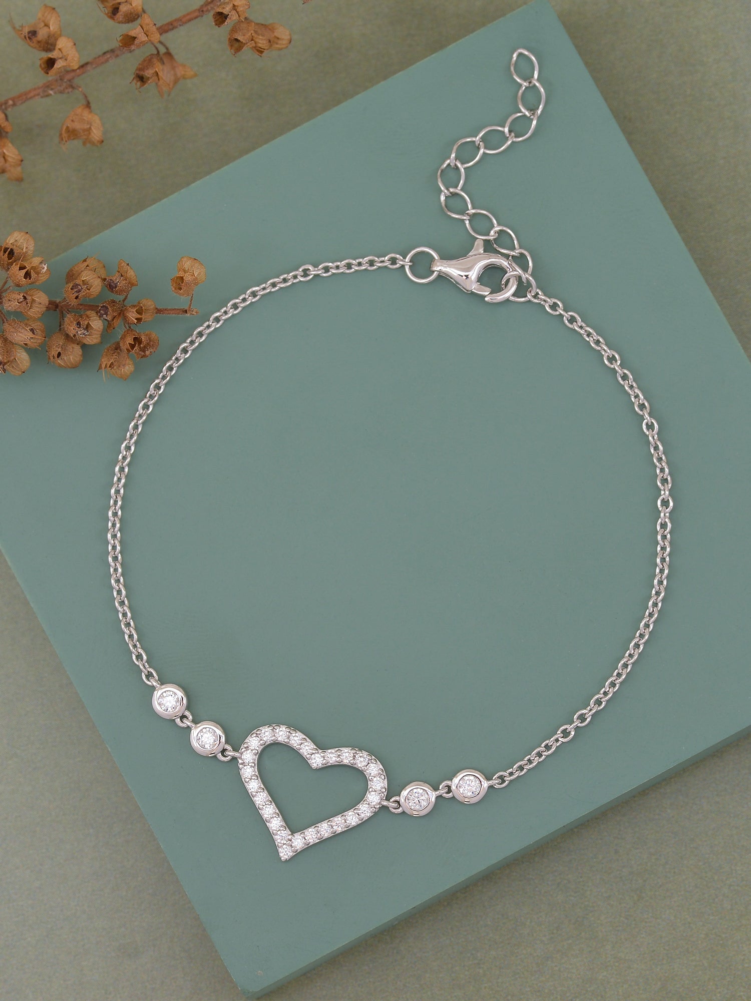 Buy Ornate Jewels 925 Sterling Silver Heart Bracelet for Women Online At  Best Price  Tata CLiQ