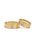 18K GOLDEN ADJUSTABLE SILVER BAND RINGS FOR COUPLE-3
