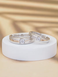 Adjustable Pure 925 Silver Couple Rings
