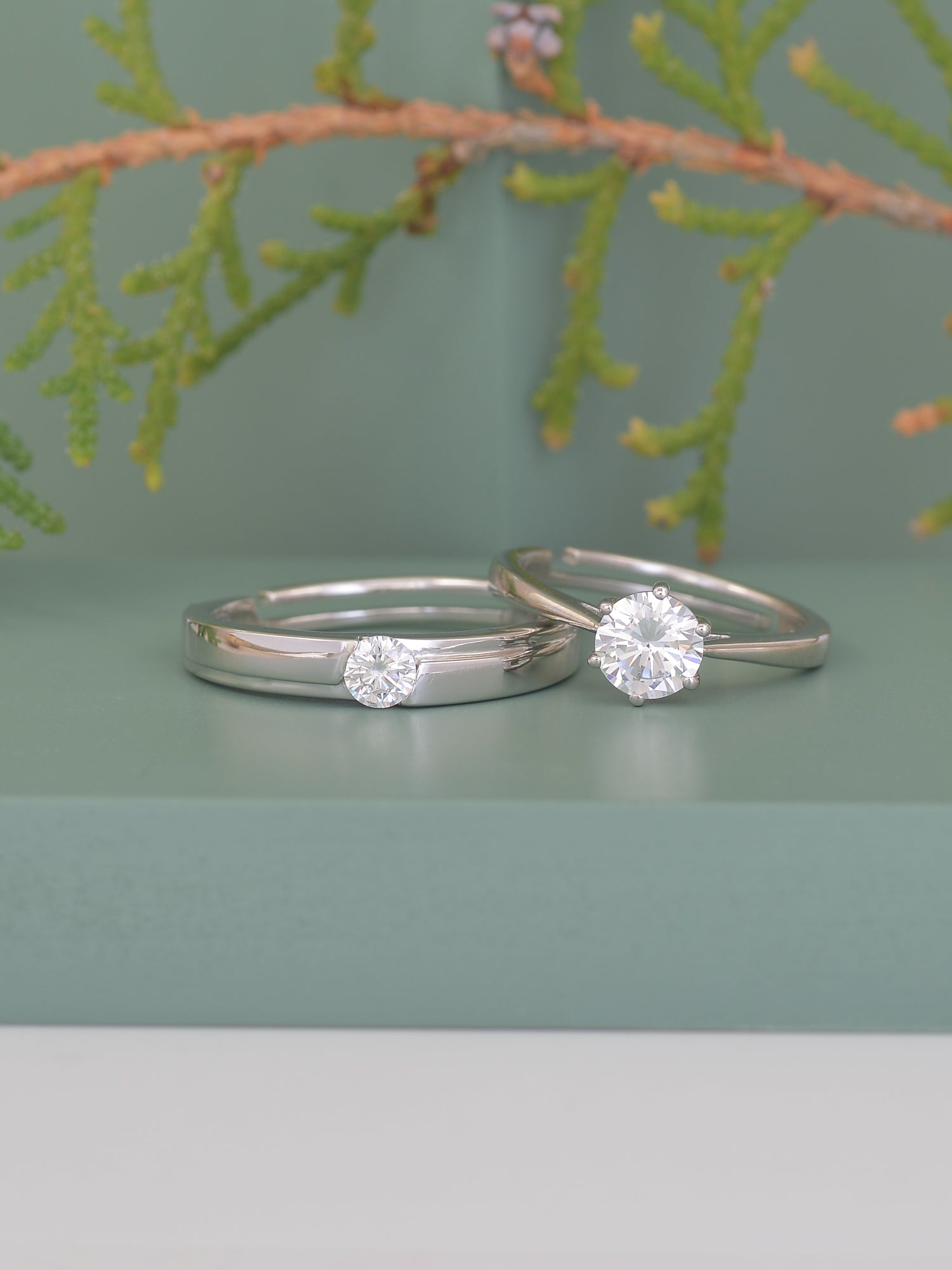 Buy Elegant Adjustable Silver Rings For Couple at Ornate Jewels