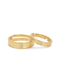 Golden Adjustable Silver Rings For Couple
