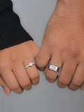 LOVERS ADJUSTABLE SILVER COUPLE RINGS-2