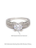 2 CARAT ORNATE SOLITAIRE SILVER RING-5