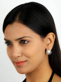 SILVER PEARL STUDS WITH A BASKET DESIGN-4