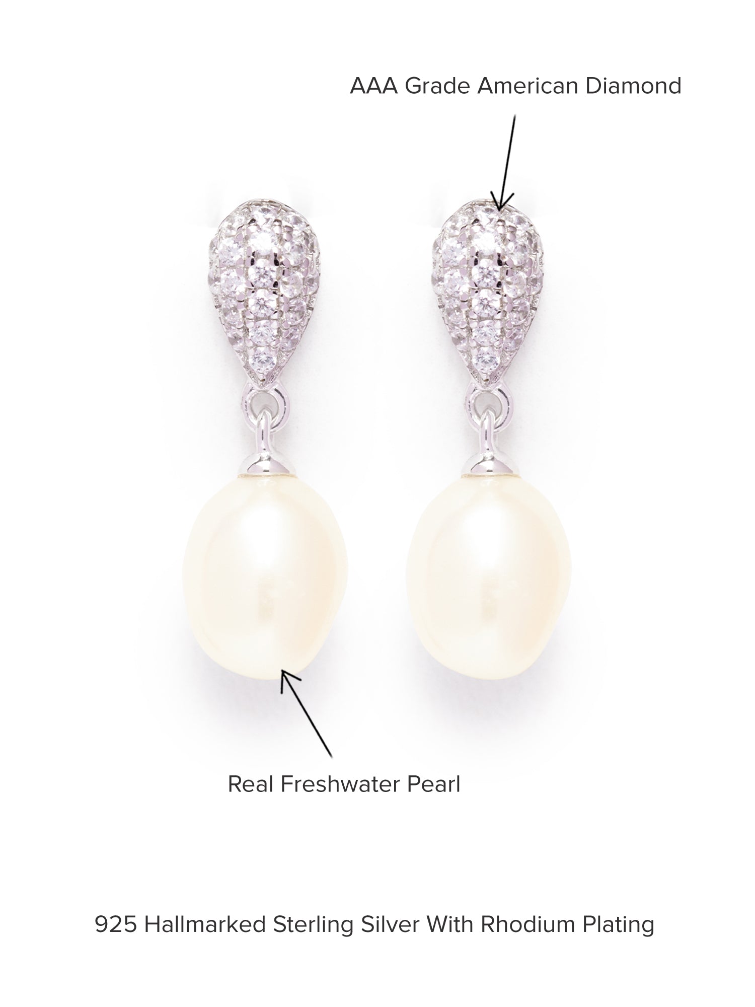 Pearl Drop Earrings For Women-3