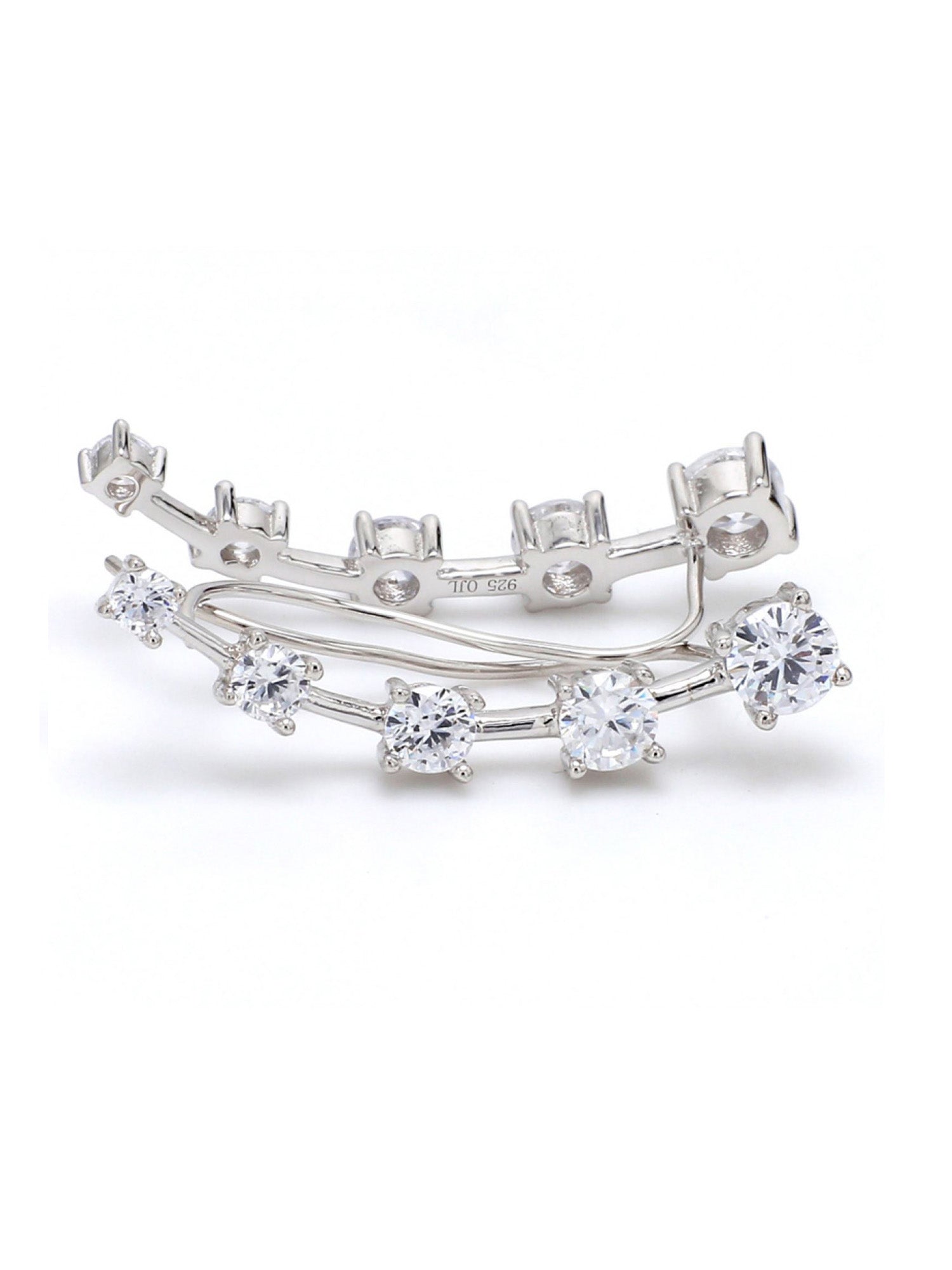 FIVE STONE CLIMBER EARRINGS IN 925 SILVER-3