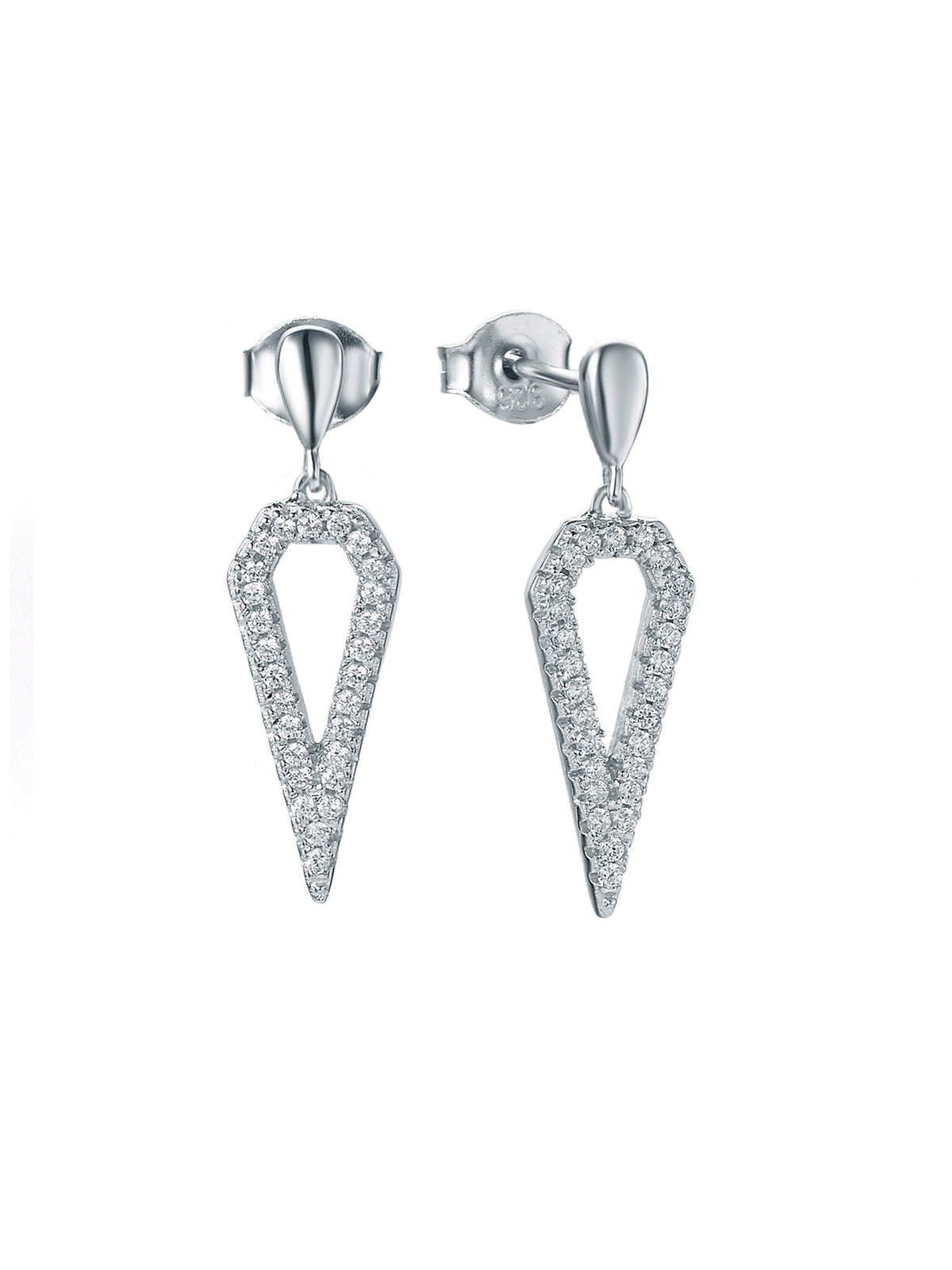 LONG SILVER EARRINGS IN GEOMETRIC DESIGN-4