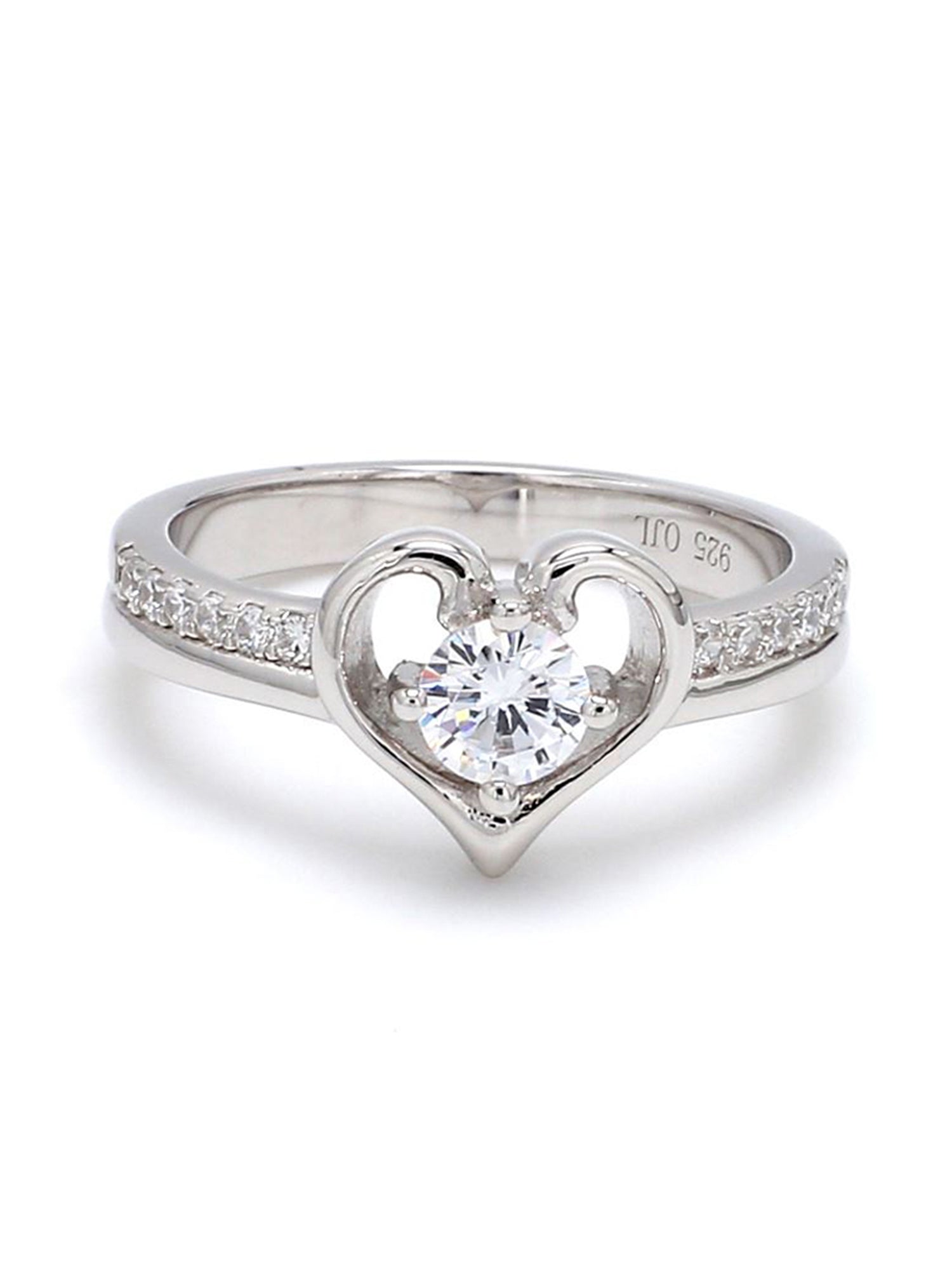 1 CARAT HEART SHAPED LOVE RING IN SILVER-1