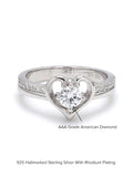 1 CARAT HEART SHAPED LOVE RING IN SILVER-4