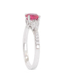 925 STERLING SILVER TRIO SOLITAIRE  RUBY SILVER RING FOR WOMEN