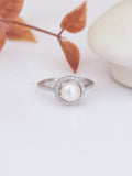 PURE PEARL HALO RING