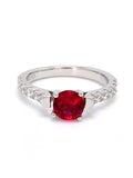 1.5 CARAT RED RUBY SOLITAIRE SILVER RING-1