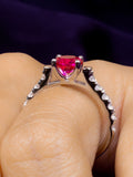 1.5 CARAT RED RUBY SOLITAIRE SILVER RING-5
