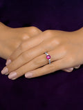 1.5 CARAT RED RUBY SOLITAIRE SILVER RING-2