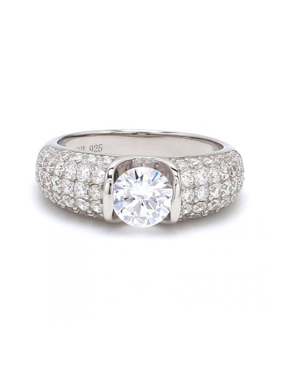 SPARKLY 0.75 CARAT SOLITAIRE BAND RING-1