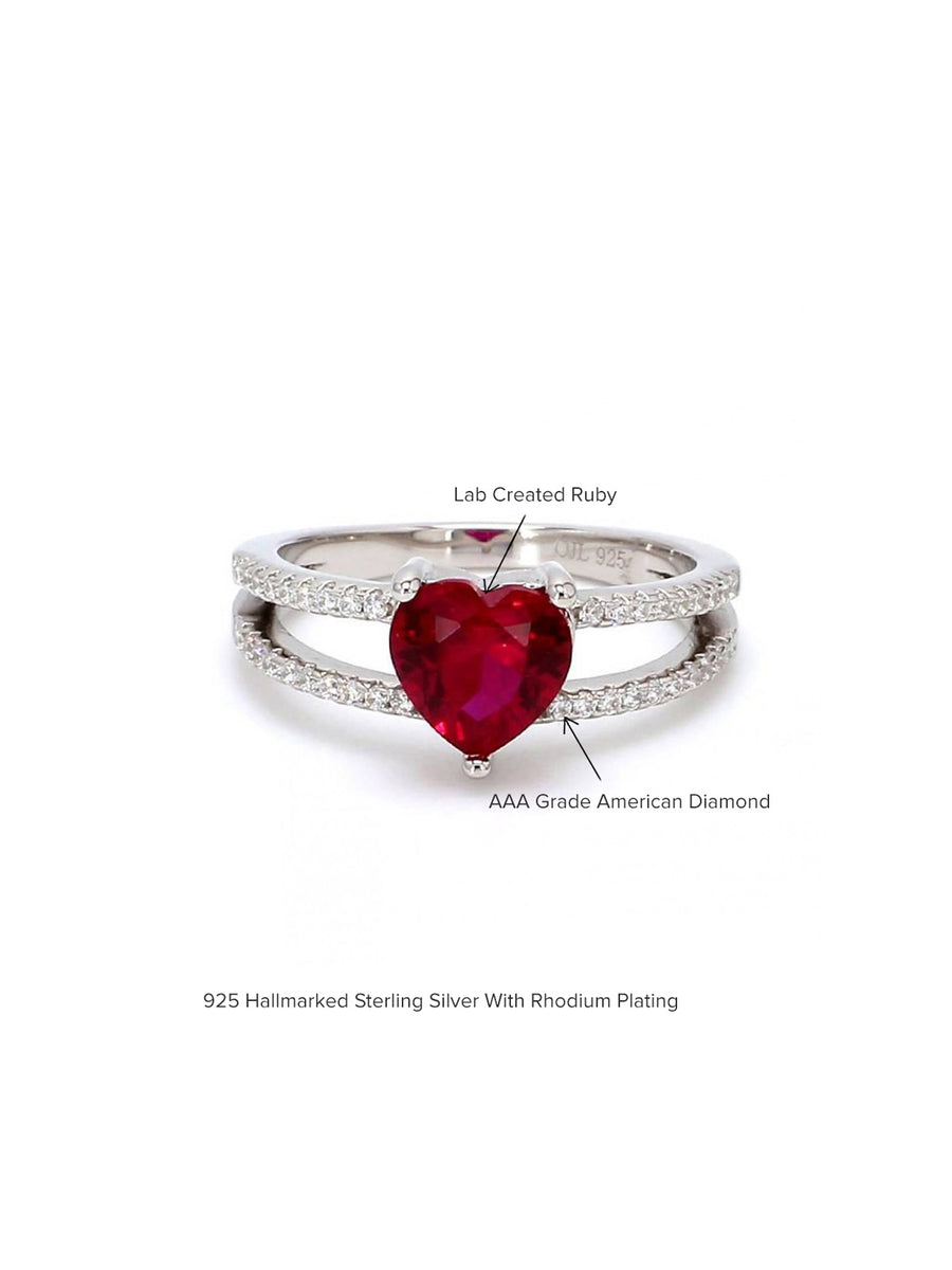 RED RUBY HEART RING IN 925 SILVER-4