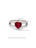 RED RUBY HEART RING IN 925 SILVER-4