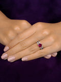 RED RUBY HEART RING IN 925 SILVER-2