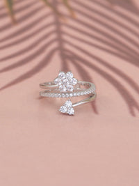 925 Silver Spiral Flower Ring For Women