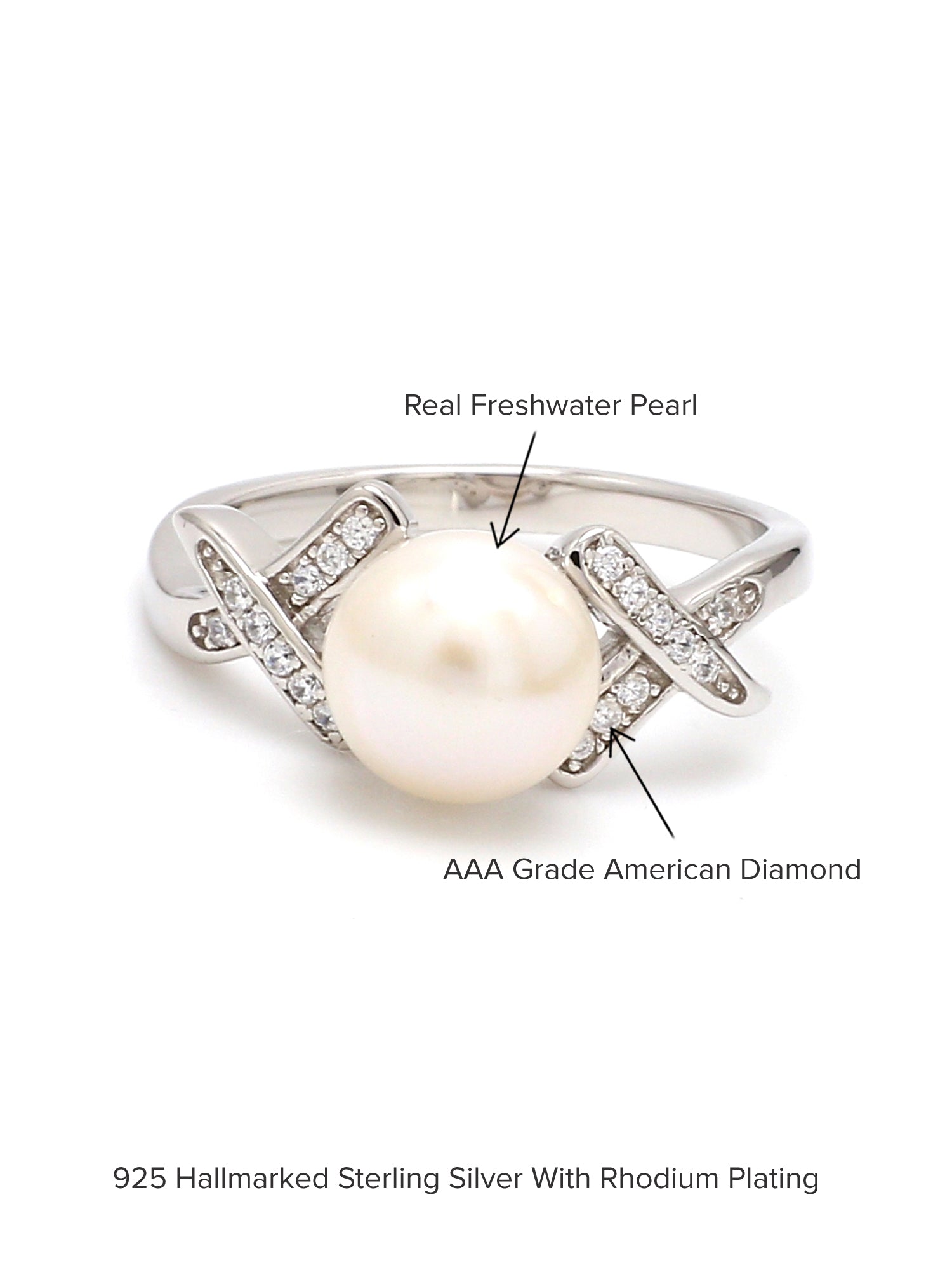 PEARL LOVE X RING IN SILVER-5