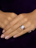 9MM PEARL BYPASS STYLE SILVER RING-4