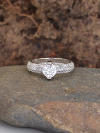 SOLITAIRE SILVER ENGAGEMENT RING FOR WOMEN