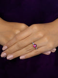 RED RUBY SOLITAIRE SILVER 925 RING FOR WOMEN-4