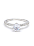 STERLING SILVER 1 CARAT AMERICAN DIAMOND SOLITAIRE RING