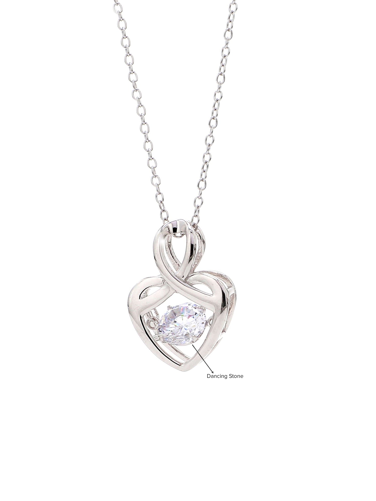 HEART SHAPED DANCING PENDANT IN 925 SILVER