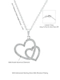 925 SILVER CUBIC ZIRCONIA HEART AND HEART PENDANT