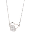 925 SILVER CUBIC ZIRCONIA TWO HEARTS INTERTWINED PENDANT