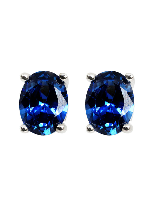 OVAL SHAPE SAPPHIRE SOLITAIRE STUDS-1