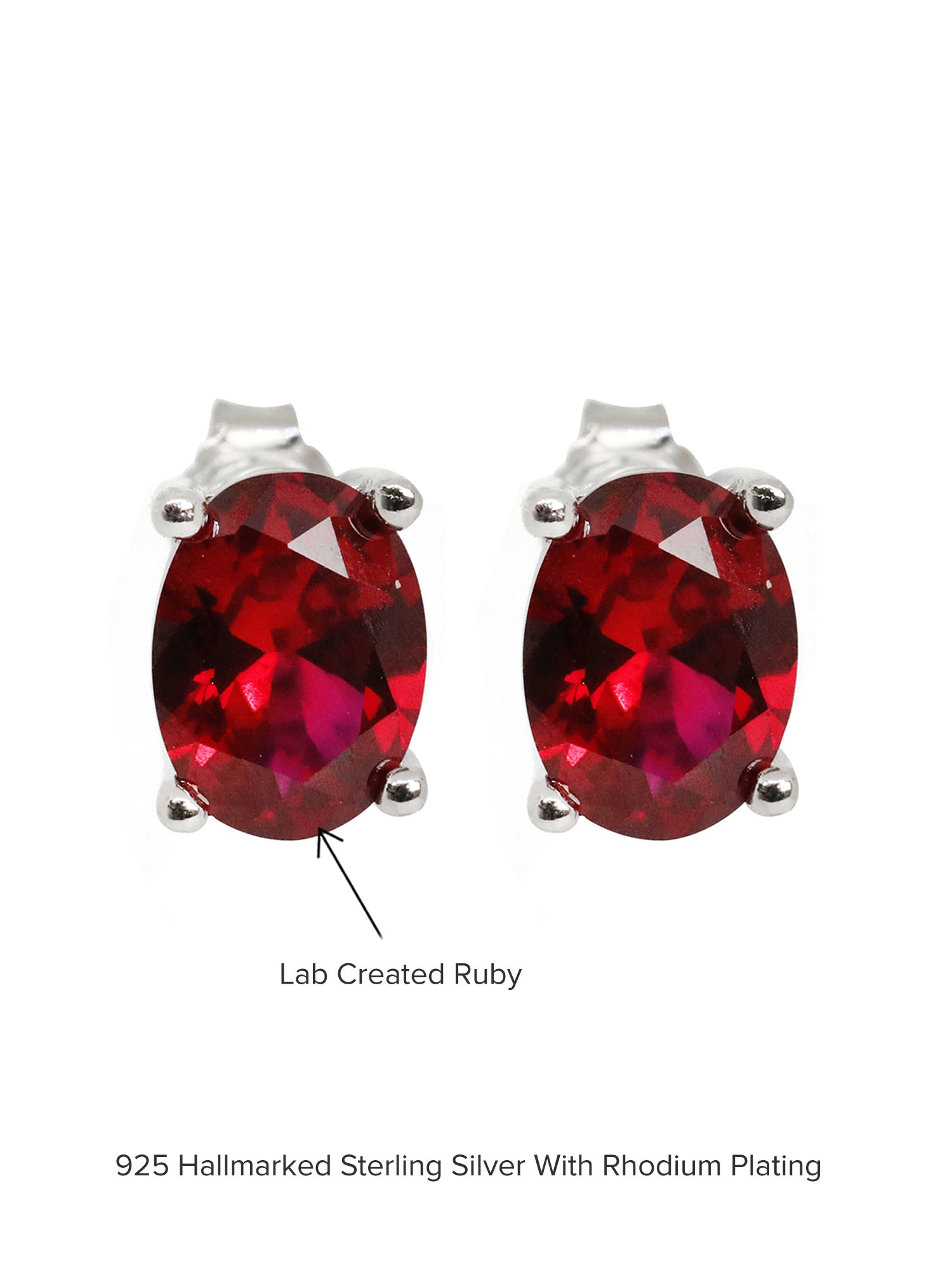 OVAL SHAPE RUBY SOLITAIRE STUDS-4