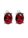 OVAL SHAPE RUBY SOLITAIRE STUDS